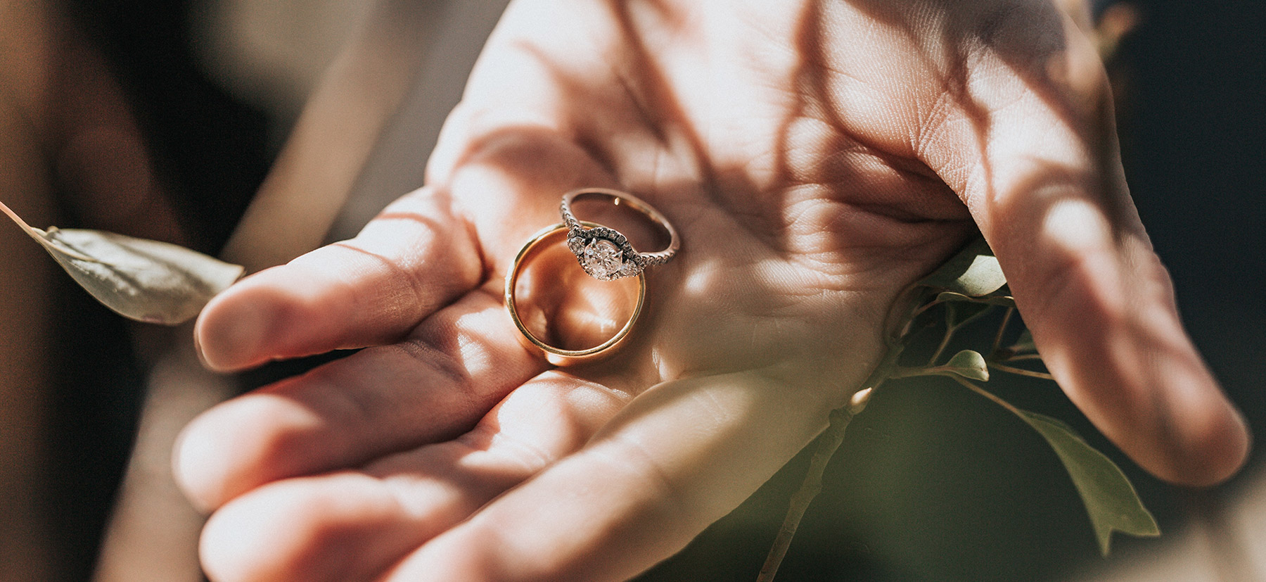 rings on the palm of man's hand