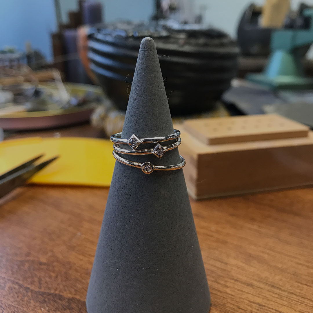 stackable diamond rings